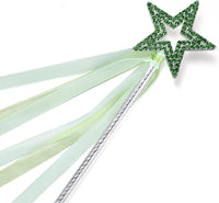 Lovelyshop Crystal Metal Star Fairy Wand with Ribbon - Light Green