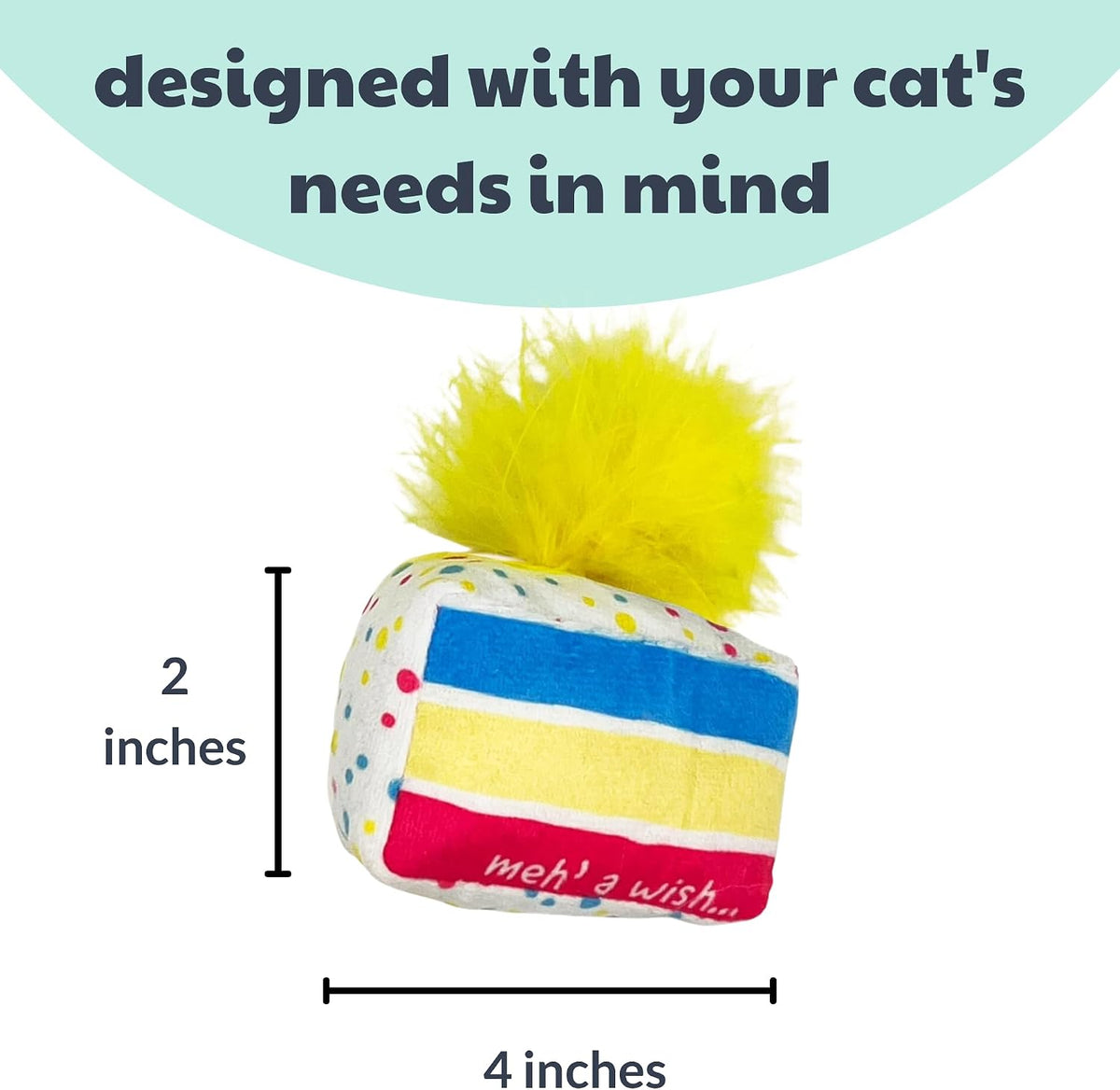 Huxley & Kent Plush Cat Toy - Meh' A Wish Cake - image 3