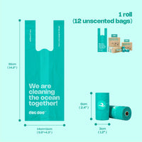Deo Doo Compostable Dog Poop Bags with Handles 144 Bags - Ocean Blue-100% PCR from Ocean - image 3
