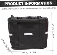 Bike Basket, 10kg Storng Bearing Foldable Bike Front Basket, Removable Dog Carrier for Handlebar, Machine Washable
