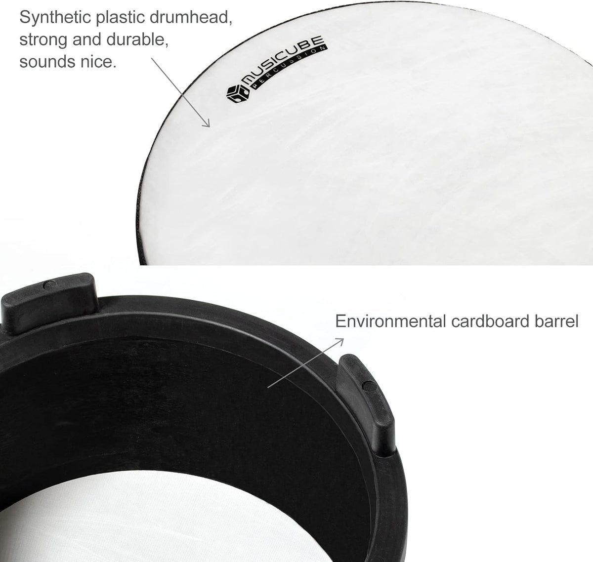 Kids Drum Set 8-Inch Wooden Drum Toys with an Adjustable Strap and 2 - 8-inch Floor Tom Drum - image 4