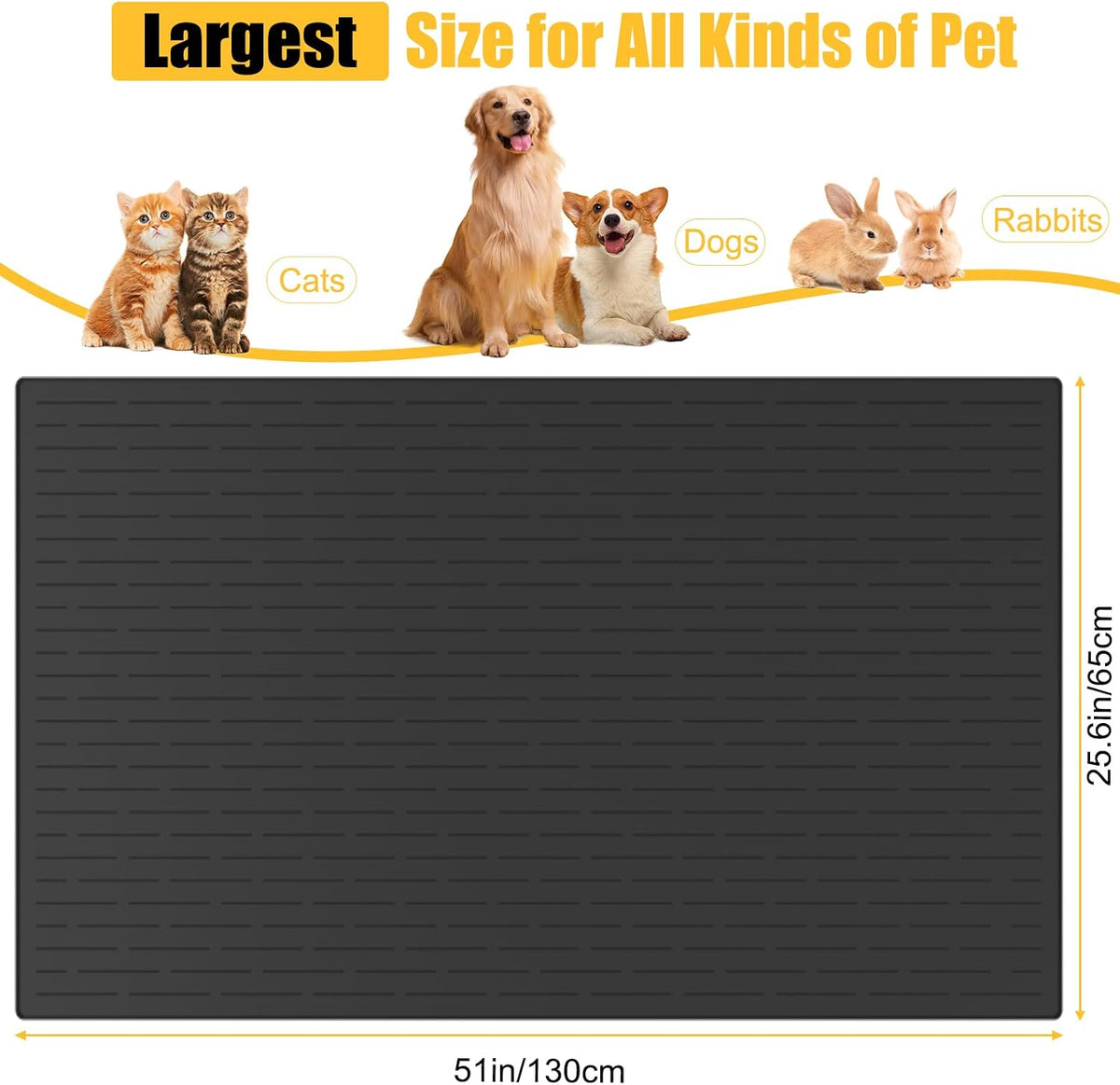 51.2"x25.6" Largest Dog Food Mat - Dark Blue / 51.2"L x 25.6"W - image 2