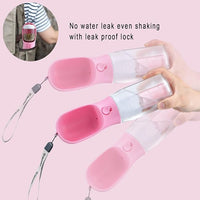Dog Water Bottle with Food Container & Poop Bag Holder, Travel Water Bowl, Portable Pet Dispenser, Girl Dog Accessories Stuff Items Essentials Gift for Yorkie Chihuahua Walking Hiking