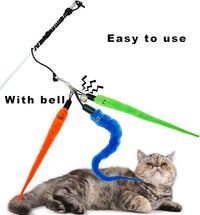 Cat Worm Toy Refills, 20 Pieces Cat Wand Attachments Worms Toy for Indoor Cats (A)