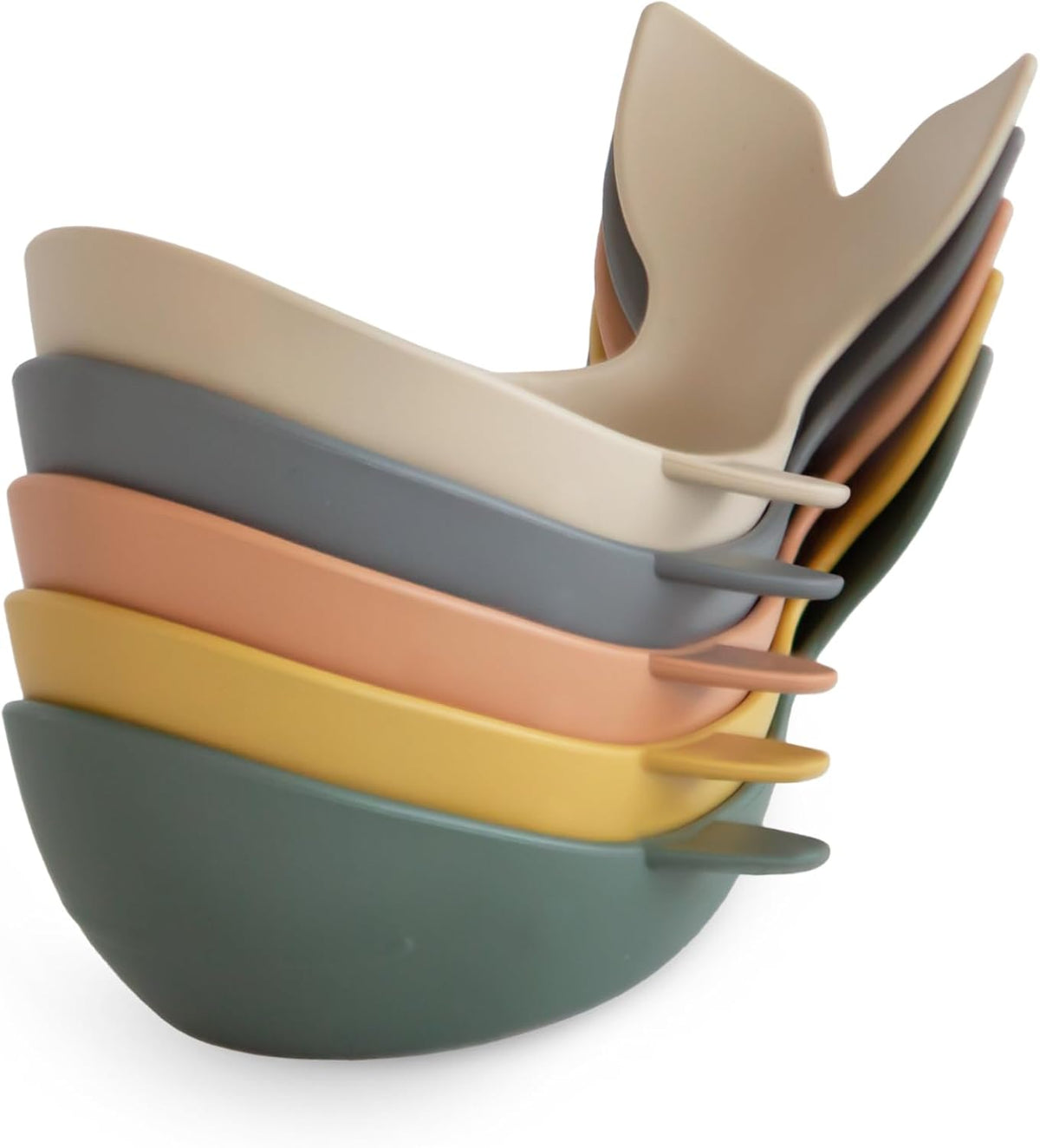 mushie Stackable Bath Boats Floating Toy, Made in Denmark - Whales Retro