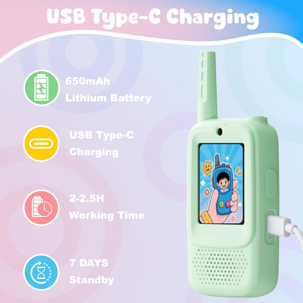 Video Walkie Talkies for Kids - Green/Green - image 4