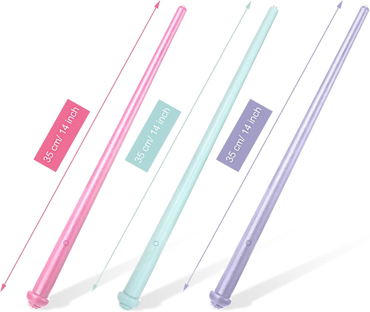 Skylety three light up magic wands in pink, purple and blue - view 14