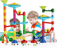 Ifollower Marble Run Kit, 110pcs Marble Maze Game Construction Building Toys for Kids, Marble Track - 110pcs