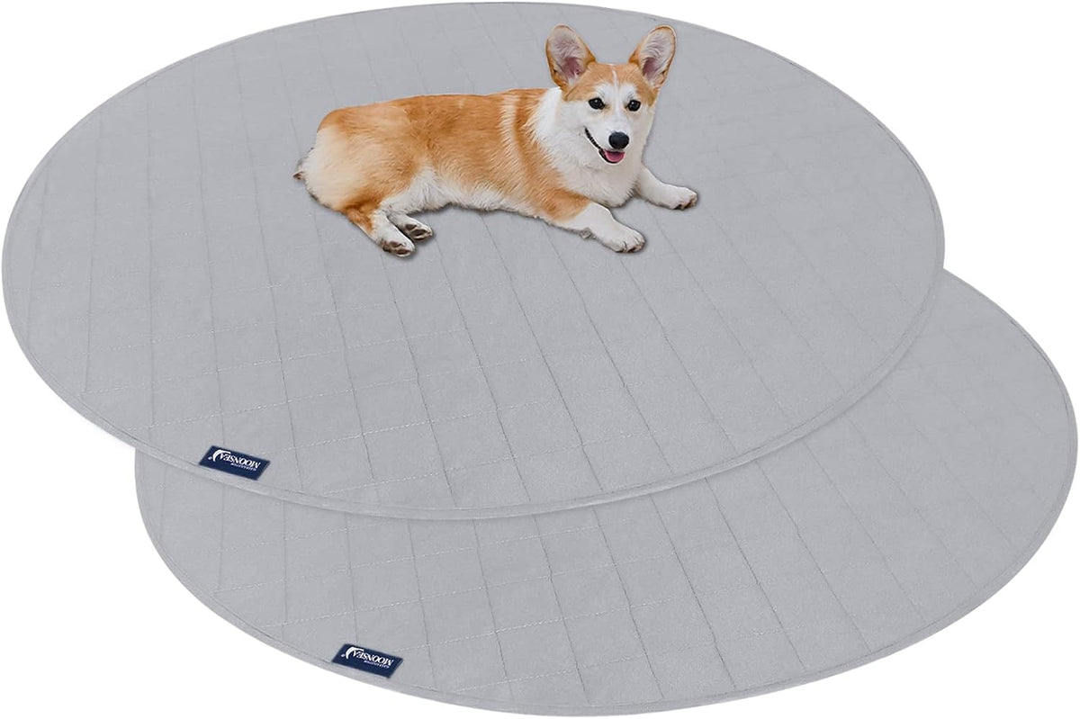 Washable Reusable Pee Pads for Dogs 2 Pack - 48" Round 2 Pack / Gray