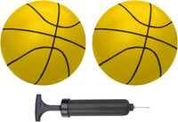 ABAJI Mini Basketballs 2 Pack 5" Set with Pump Needle Durable - Yellow