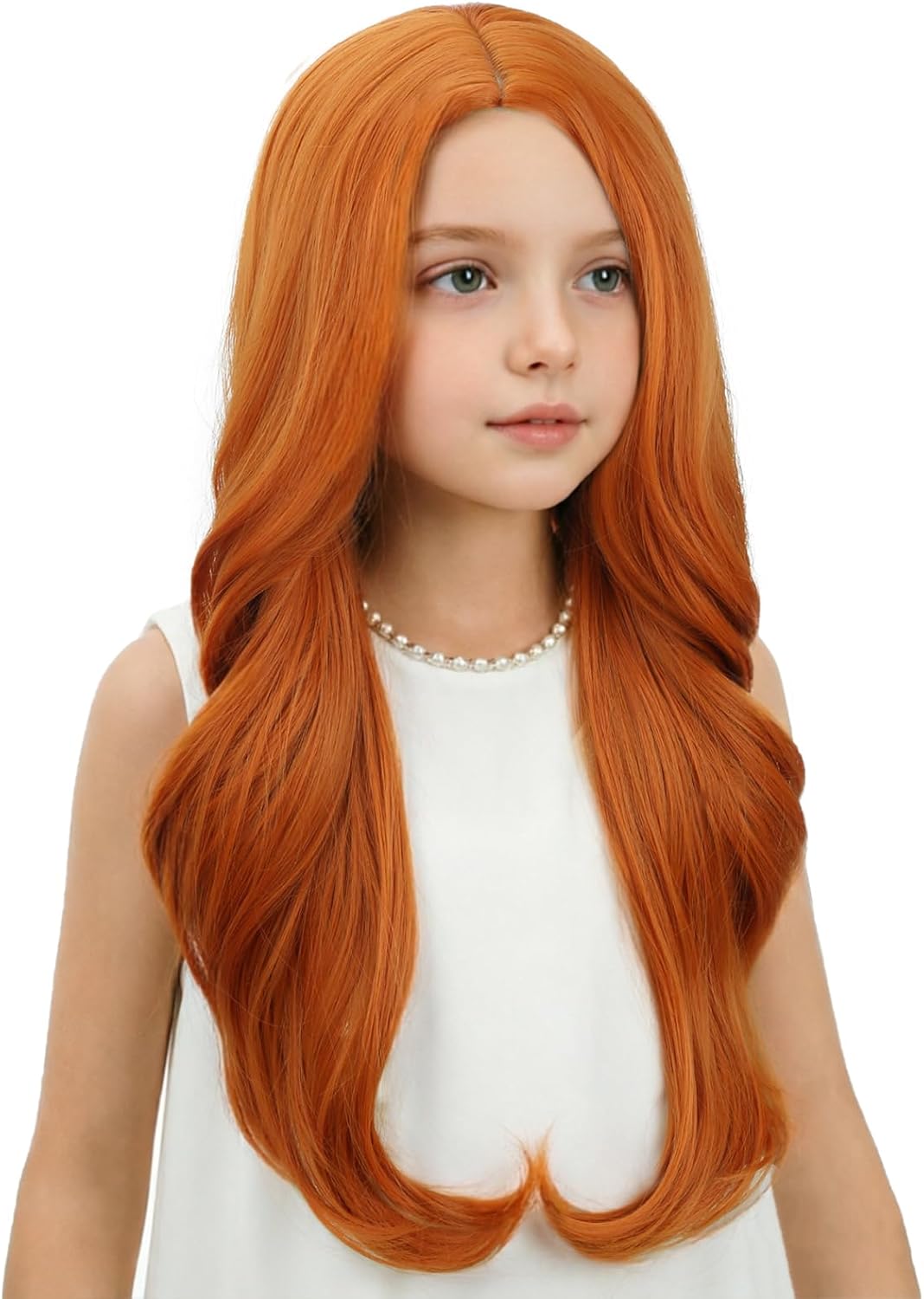Edivd kids ginger wig with long orange wavy curls - view 39