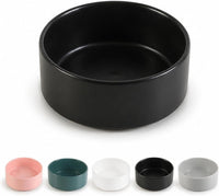 Ceramic Dog Bowl for Food and Water - Small / Black