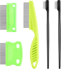 5 Pieces Dog Eye Combs Tear Stain Remover Combs Pet Grooming Comb - Green, Black