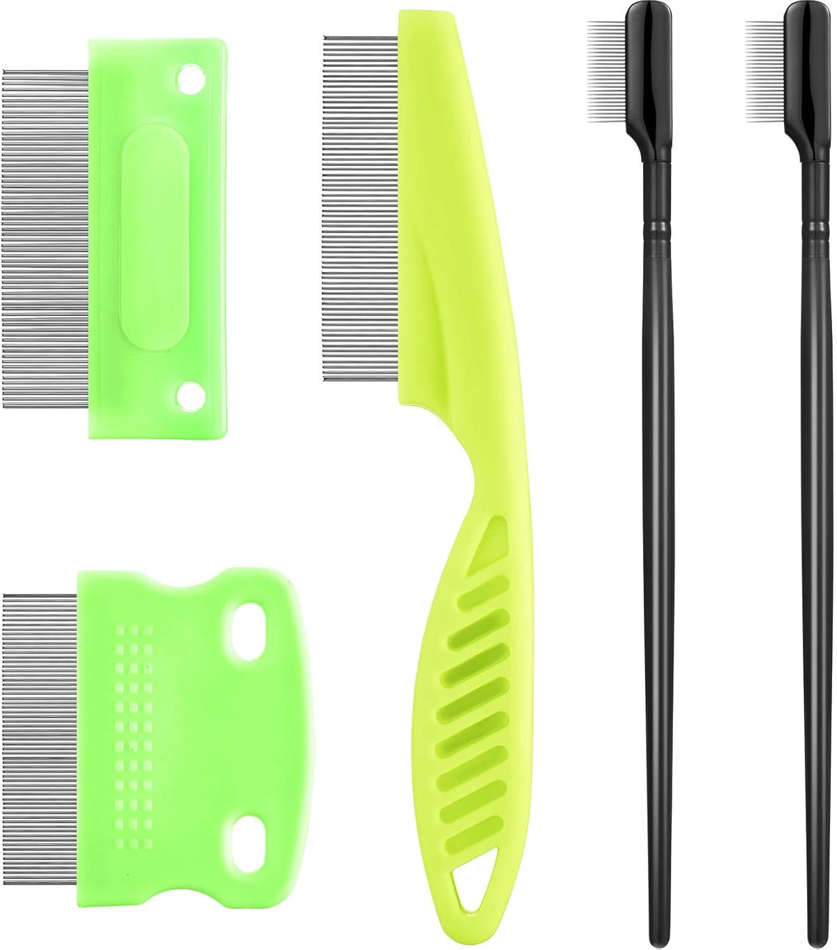 5 Pieces Dog Eye Combs Tear Stain Remover Combs Pet Grooming Comb - Green, Black