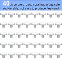 Ceramic White Coralline Coral frag Plugs Coral frag Base Round 20pc – Essentials for Fish - round，24mm，40pcs - image 2