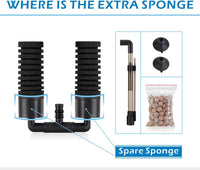 hygger Sponge Filter, Aquarium Filter Double Sponge Replaceable Media with 4 Biochemical Sponges - S for 10 to 40-gallon tank - image 2