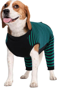 Kuoser Dog Recovery Suit for Back Legs,Soft Dog Surgery Suit with Sleeves to Stop Licking,Dogs Recovery Sleeve Elbow Protector Pet Surgical Onesie for Abdominal Wounds Dogs Cone Alternative,Green M