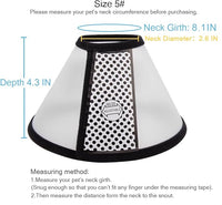 Depets Adjustable Recovery Pet Cone E-Collar for Cats Puppy Rabbit, Plastic Elizabeth Protective Collar Wound Healing Practical Neck Cover, Neck Girth 8.1 in
