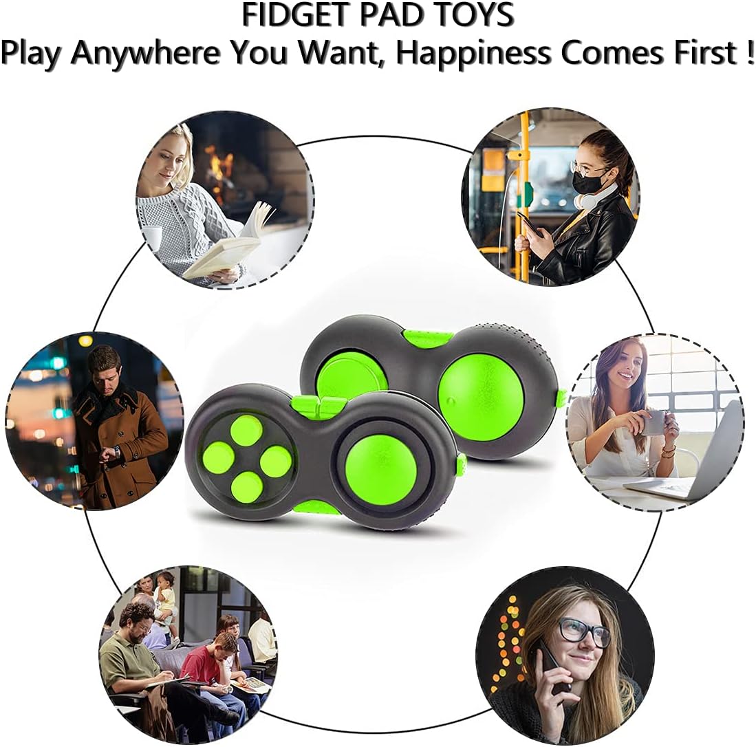 UOOEFUN fidget controller pad with joystick, buttons and gear roller, black and green - view 7