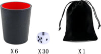 LoKii black and purple leather dice cups with felt lining and dot dice - view 23