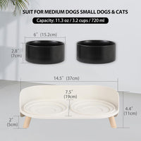 Elevated Ceramic Dog Bowl Set - Black / Medium - image 2
