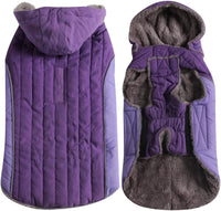 Warm Fleece Dog Hoodie for Small Dogs, Winter Puppy Coats - Purple / Small
