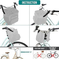 PetAmi Dog Bike Basket, Soft-Sided Ventilated Dog Bike Carrier Backpack, Pet Bicycle Basket for Bike Handlebar, Small Medium Puppy Cat Kitten Car Booster Seat with Safety Strap, Max 18 lbs, Dark Gray