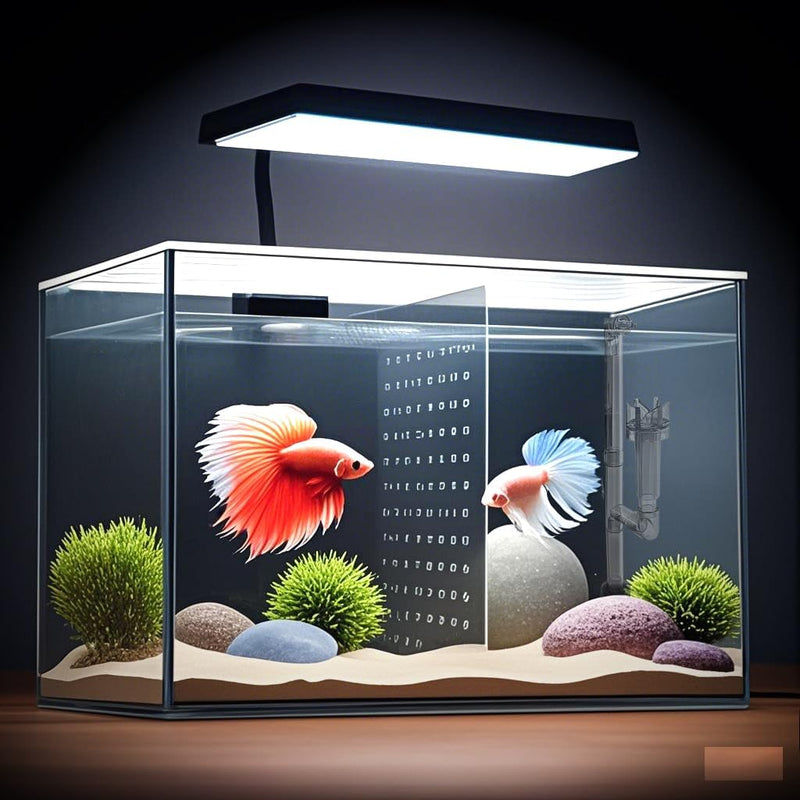 3 Gallon 12.6” L Fish Nano Glass Aquarium - Black transparent