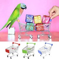 SKYCOOOOL mini metal shopping cart toys in red, blue and green, 3 pack - view 2
