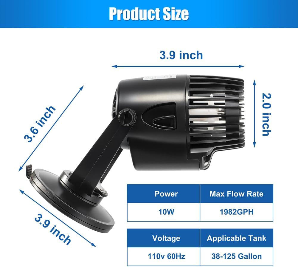 DaToo 800GPH Mini Aquarium Circulation Pump Ultra-quiet Fish Tank - 1982GPH - image 2