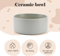 SPUNKYJUNKY Ceramic Dog Bowls with Acacia Wood Stand - 13.52 oz / Gray - image 4