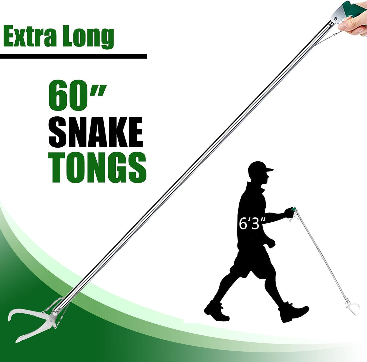 IC ICLOVER Snake Tongs, Upgrade 60 Inch Extra Long Heavy Duty Snake Grabber - image 2