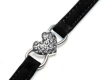 CHUKCHI Pink Soft Velvet Safe Cat Adjustable Collar with Crystal Heart Charm and Bells 8-11 Inches(Black+Pink)