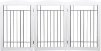 Spirich Freestanding Wire Pet Gate for Dogs, 60 inches Extra Wide, 30 inches Tall Dog Gate for The Houes, Doorway, Stairs, Pet Puppy Safety Fence, White 3 Panels