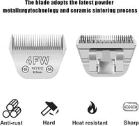 2pcs 4FW Wide Blades for Dog Grooming Blades Compatible with Andis,Oster A5,Wahl km10 Dog Clippers,Size-#4FW, 3/8-Inch Cut Length (9.5mm)(2pcs #4FW)