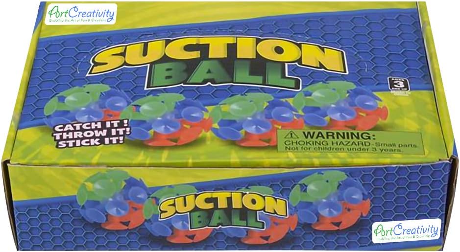 ArtCreativity 2 inch silicone suction cup balls in mixed colors, 12 pack - view 7