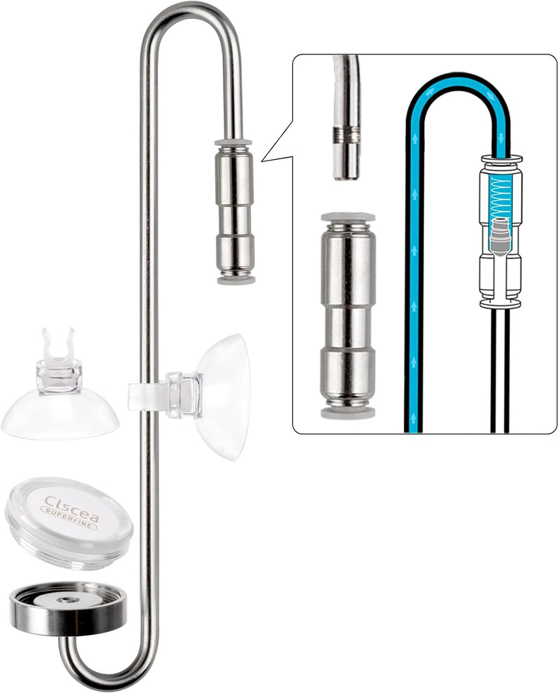 Aquarium Stainless Steel CO2 Atomizer for Rimless Tanks - length 35cm
