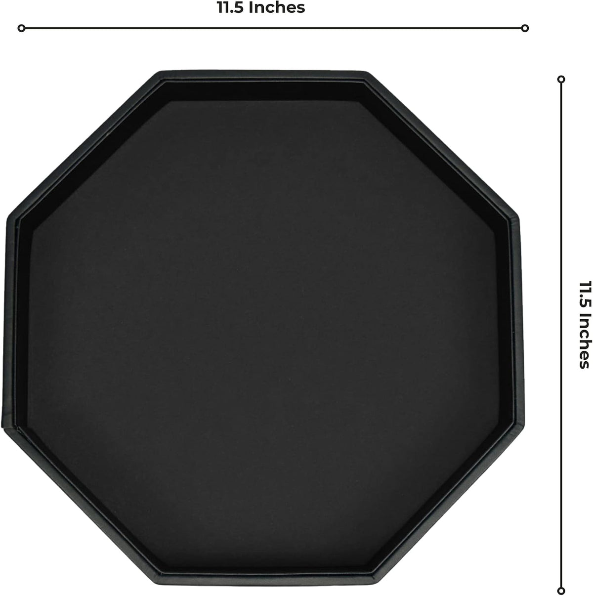 11.5 Inch Octagon Dice Rolling Tray - Black - image 3