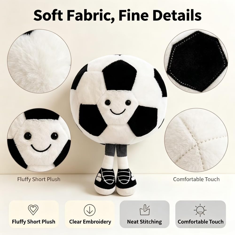 Xiyuan 12 inch rugby plush toy with smiling face and feet - view 10