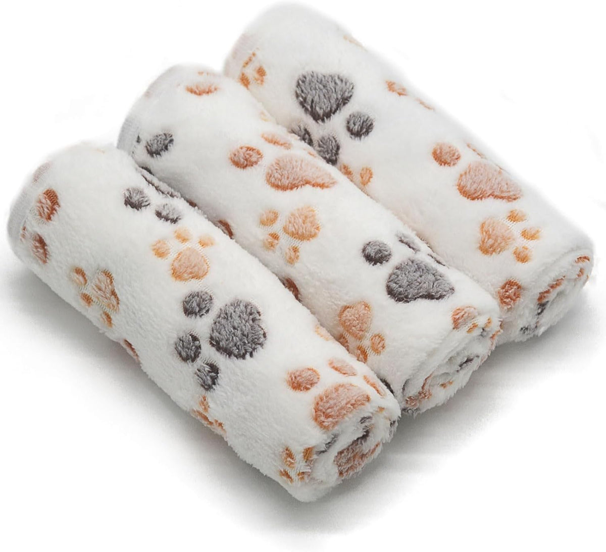 1 Pack 3 Puppy Blanket, Fleece Pet Small Dog Blanket for Puppy Cat, 40"x30" – Essentials for Dogs - Small(23"x15") / White Paw