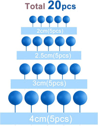 ASTARON 20 Pcs Gold Balls Cake Topper Decorations for Birthday Cake - Royal Blue - image 2