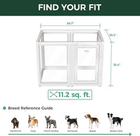 FXW AuraSpace Acrylic Indoor Unleashed Dog Playpen for Medium Dogs, 35 Inch, 6 Panels, White