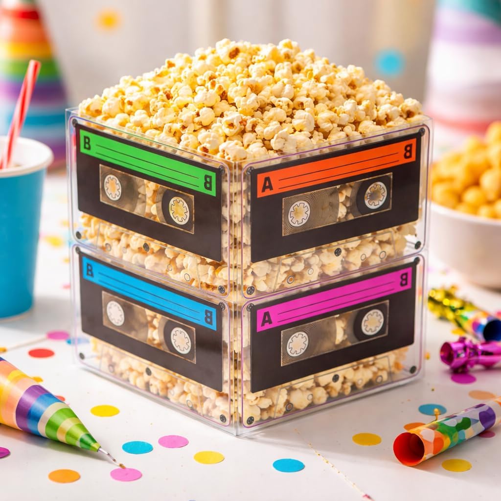 4E's Novelty Cassette Tape Bucket Centerpiece 80s Party Supplies - 4 - image 2
