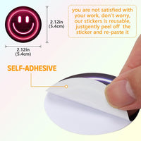50PCS Smile Face Stickers Cute Water Bottle Stickers for Kids – Fun for Kids & Family - 50pcs Neon Stickers - image 3
