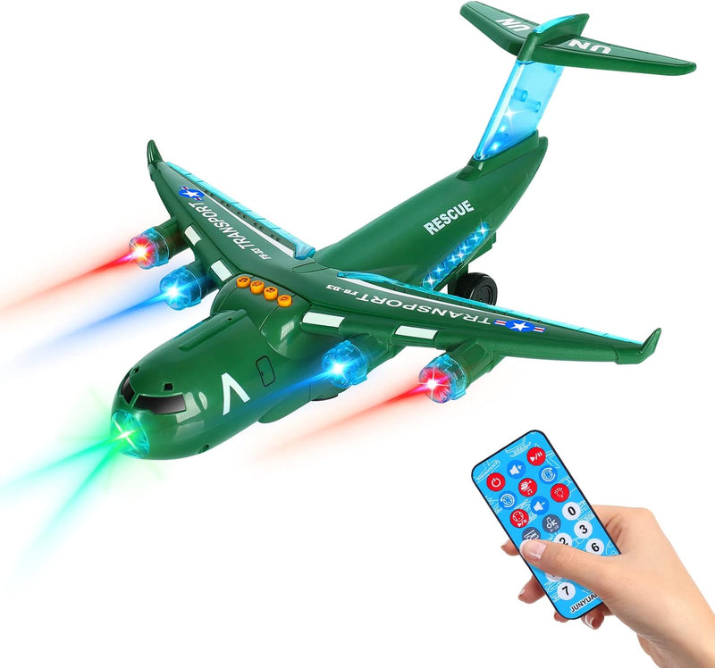 ele ELEOPTION Airplane Toy Infrared Remote Control Plane Toys - Transport Army Green