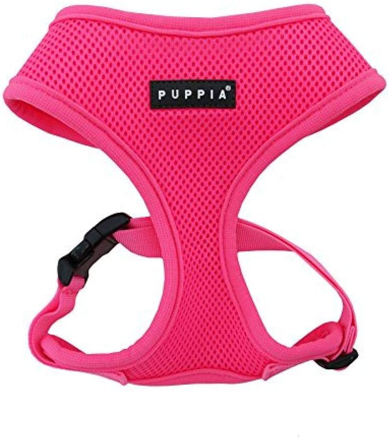 Puppia Soft Harness A - M Over-The-Head Soft Mesh Harness Neon Pink – Essentials for Dogs - Medium / PINK