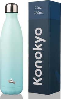Insulated Water Bottles,25 oz Double Wall Stainless Steel Vacumm Metal Flask for Sports Travel,Mint