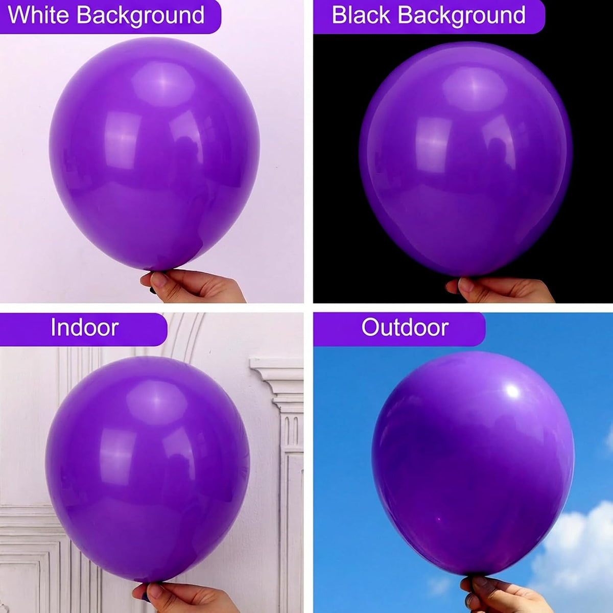 RUBFAC Balloons Black Balloon Arch for Black Birthday Decorations - Dark Purple - image 4