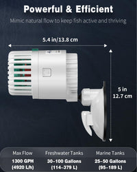Pawfly Wave Maker for Aquarium, 800 GPH 3W Aquarium Powerhead - for Tanks up to 100 Gallons - image 2