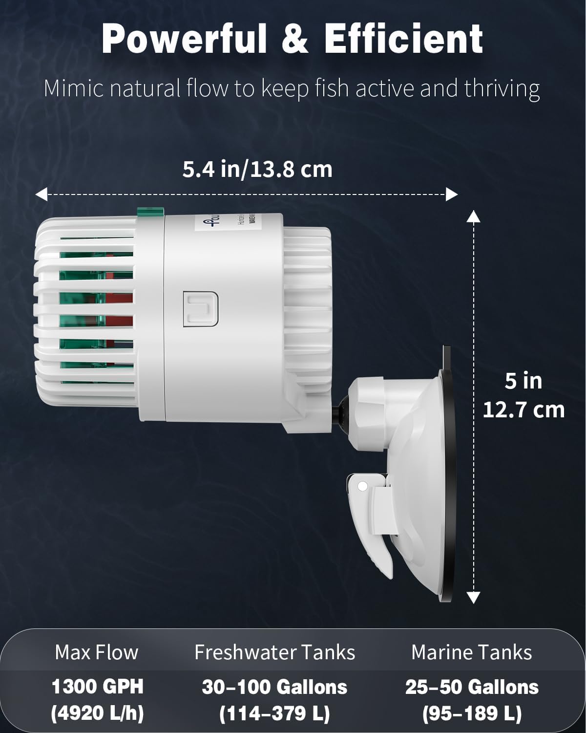 Pawfly Wave Maker for Aquarium, 800 GPH 3W Aquarium Powerhead - for Tanks up to 100 Gallons - image 2